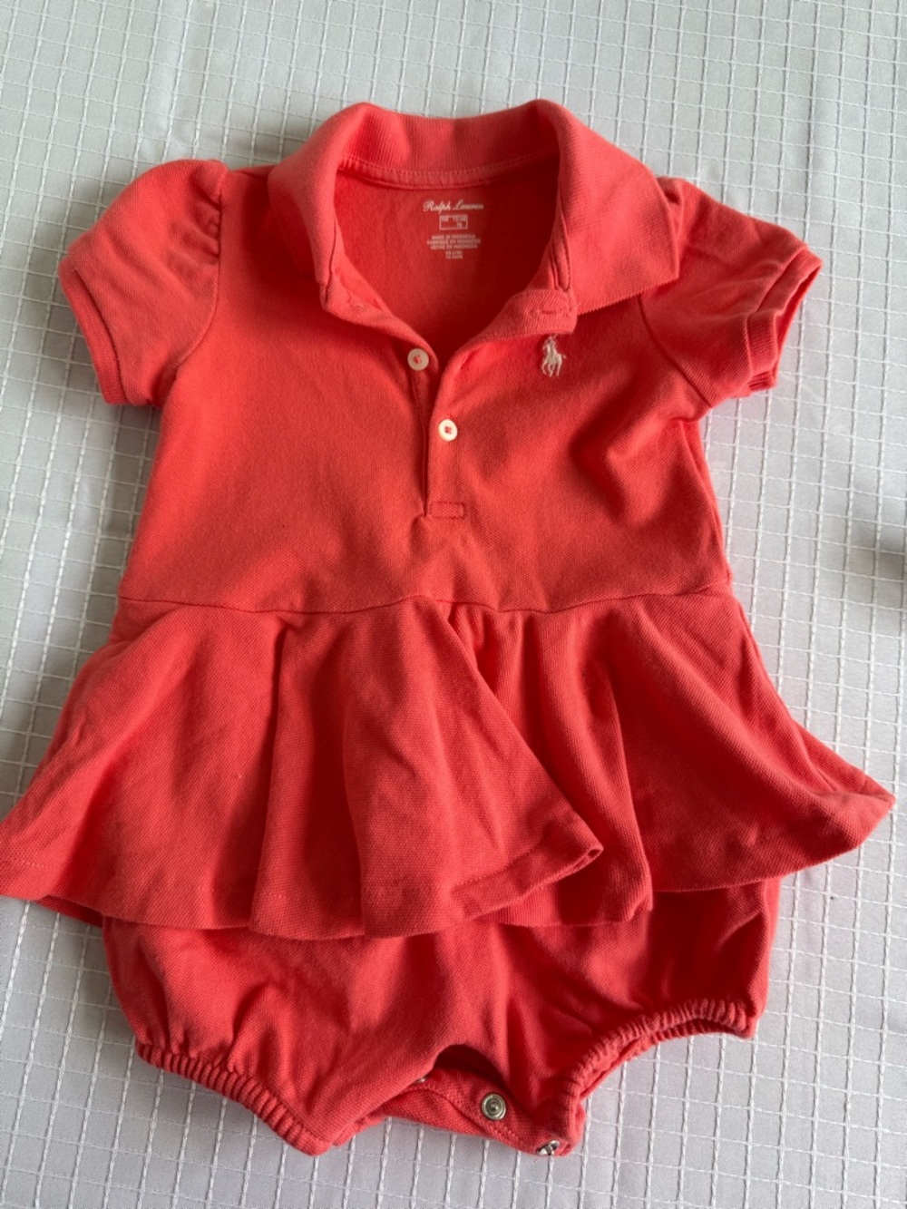 Ralph Lauren Coral Polo Baby Girl One-Piece
